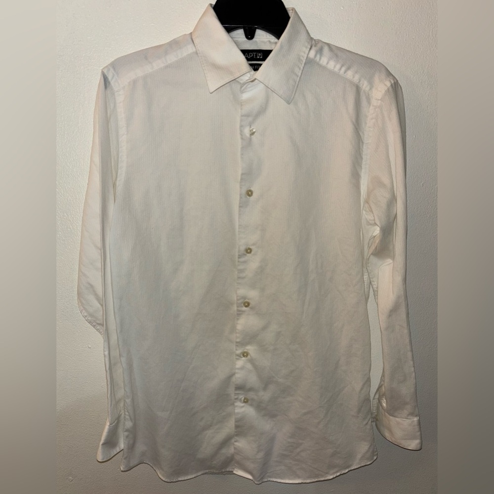 Apt 9 Men’s Size Medium M 15 32/33 Slim Fit Dress Shirt Button Down Long Sleeve